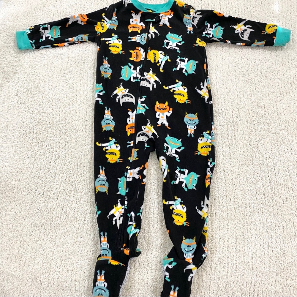 Carter’s Zip Up Fleece Monster Footie Pajama sz 2T